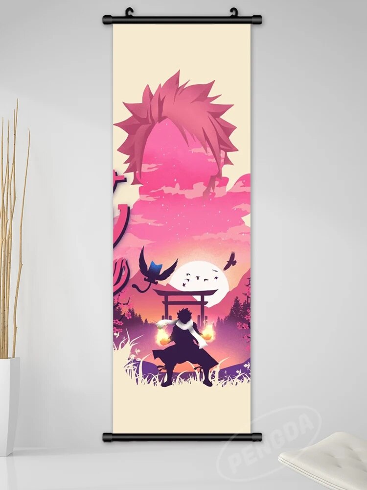 Fairy Tail Poster Canvas Hanging Scrolls Light Yellow