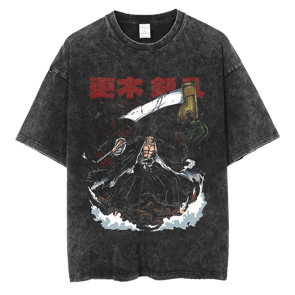 Kurosaki Ichigo Bleach Washed Tshirt Black 4