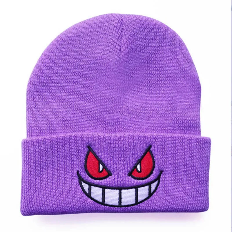 Embroidered Gengar Beanie Purple