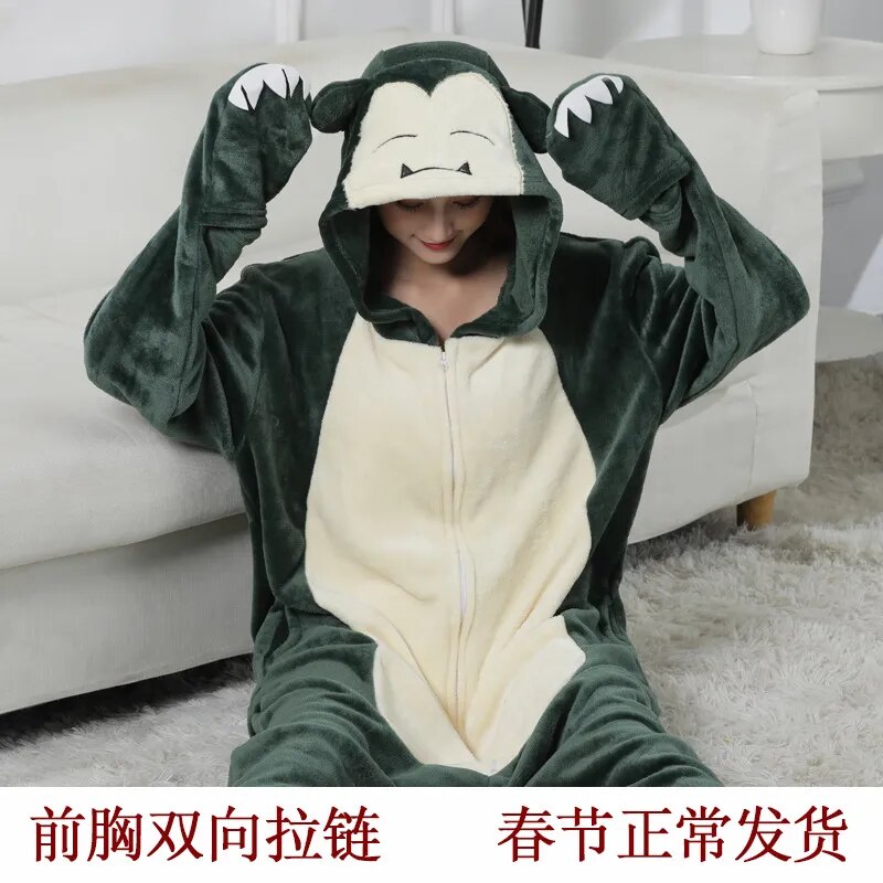 Pokemon Anime Winter Pajama Set Costume Green