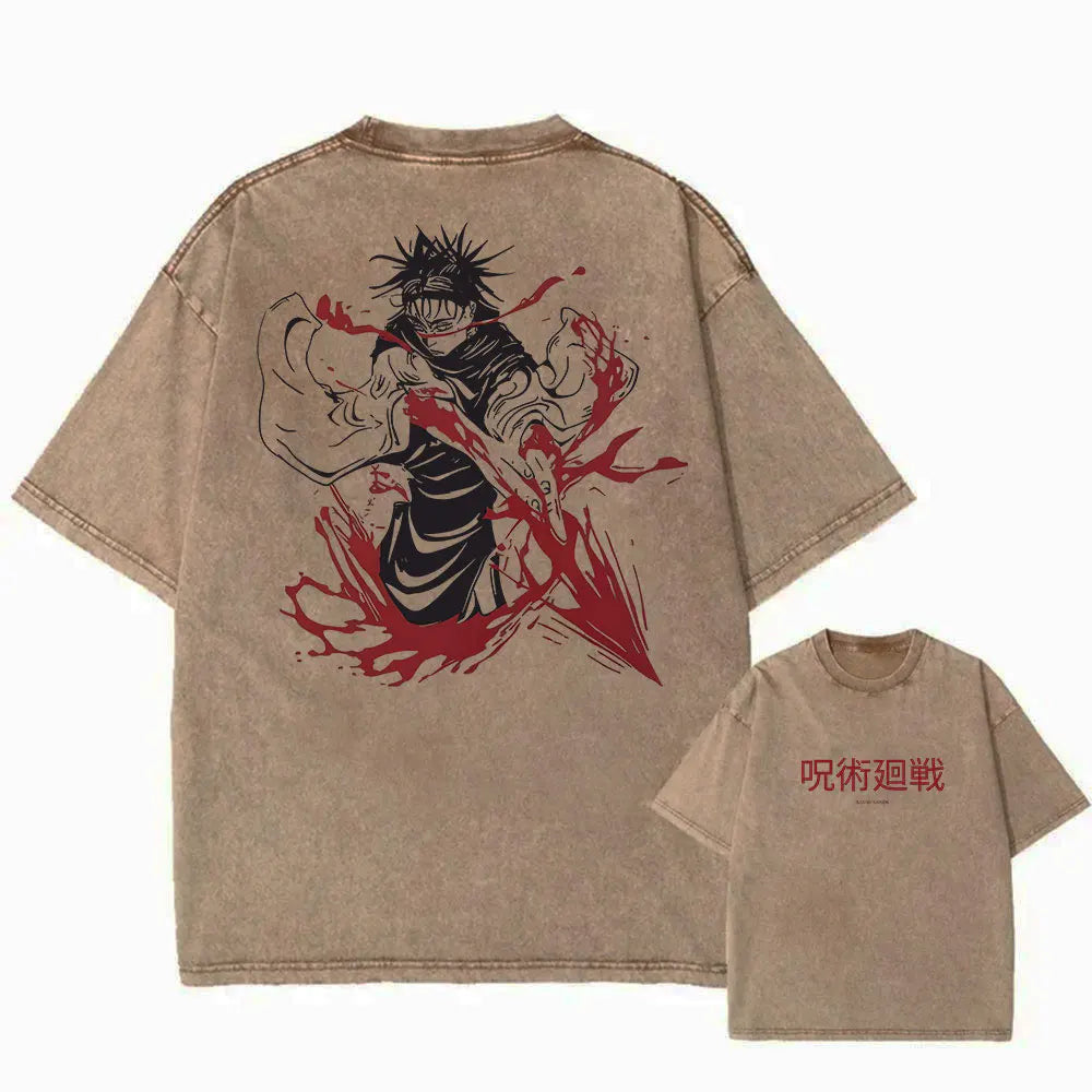 Jujutsu Kaisen Itadori vs Sukuna Vintage Wash T-Shirt Style 6