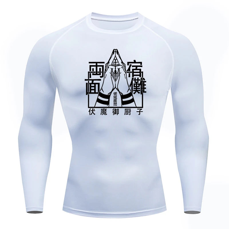 Jujutsu Kaisen Design Gym Fit Tshirt White 3