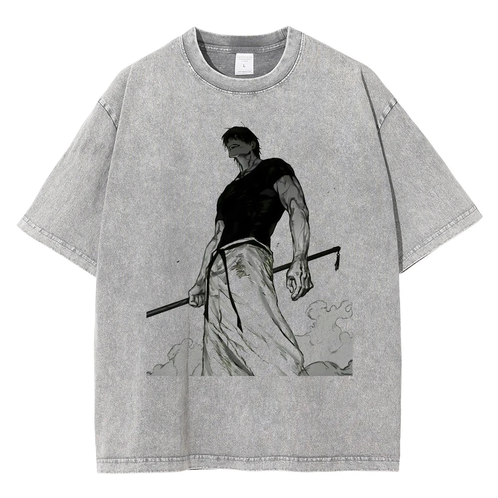 Jujutsu Kaisen Suguru Geto Washed Tshirt Grey 4