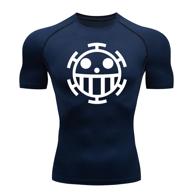 Onepiece Anime Gym Fit Tshirt Navy Blue 1