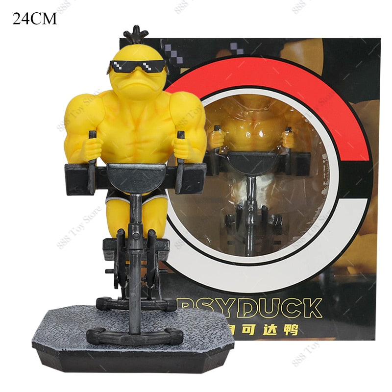 Anime Pokemon Muscle Man Action Figure Psyduck with box