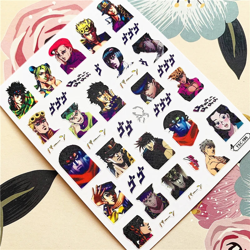 Jojo Bizarre Adventure Anime Acrylic Nails Sticker Style 5