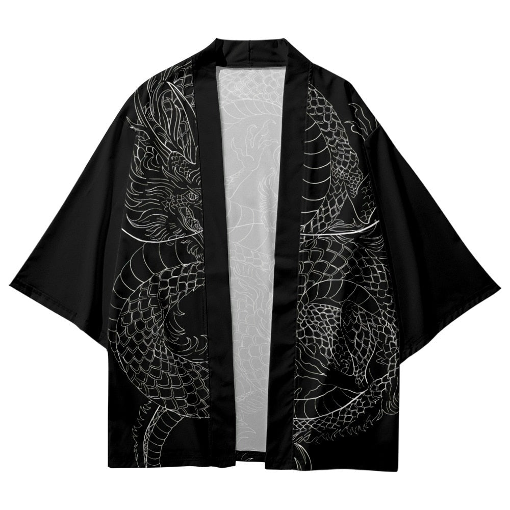 Japanese Style Dragon Kimono Dress