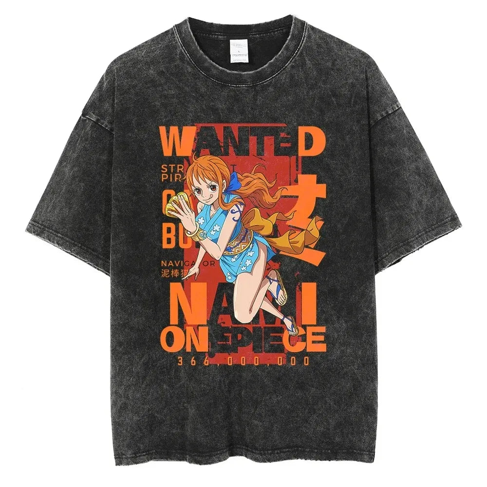 One Piece Gear 5 Luffy Vintage Tshirt GRAY