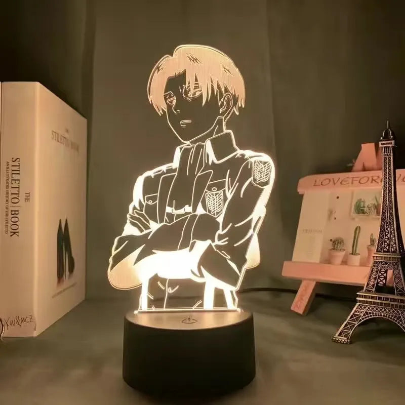 Levi Ackerman Anime Acrylic 3D Lamp 1 18CM Warm white