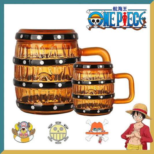 One Piece Luffy Cask Cup Glass Mug Beer Glass