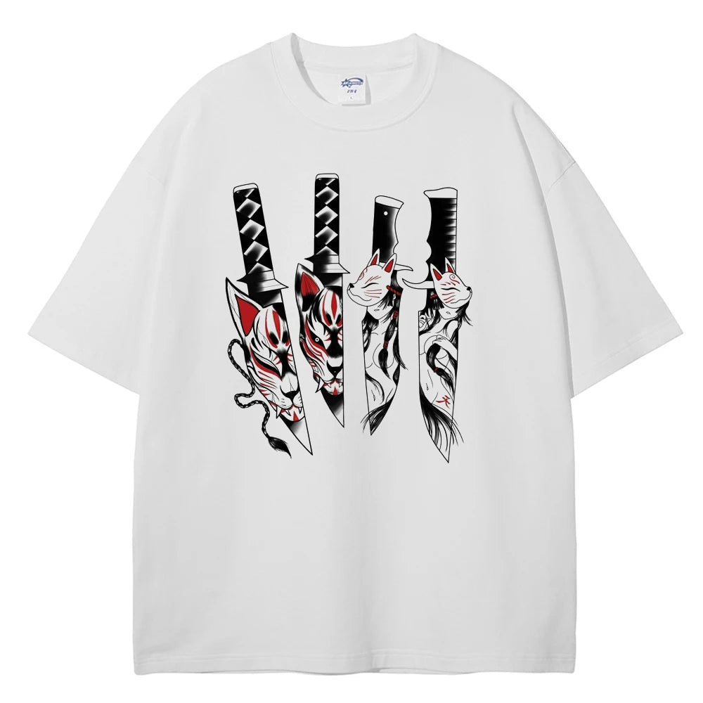 Anime OniMask katana Vintage Tshirt Style 3