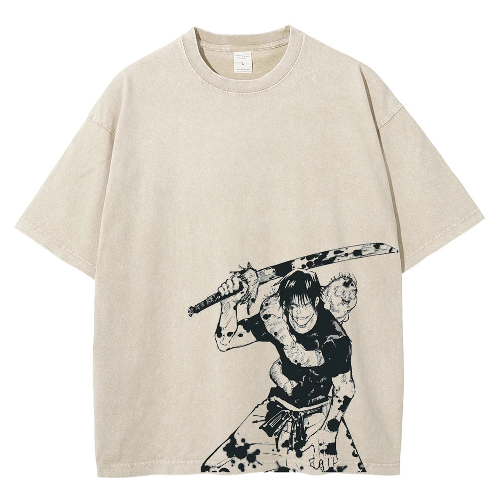 Jujutsu Kaisen Megumi Washed Tshirt Style 1