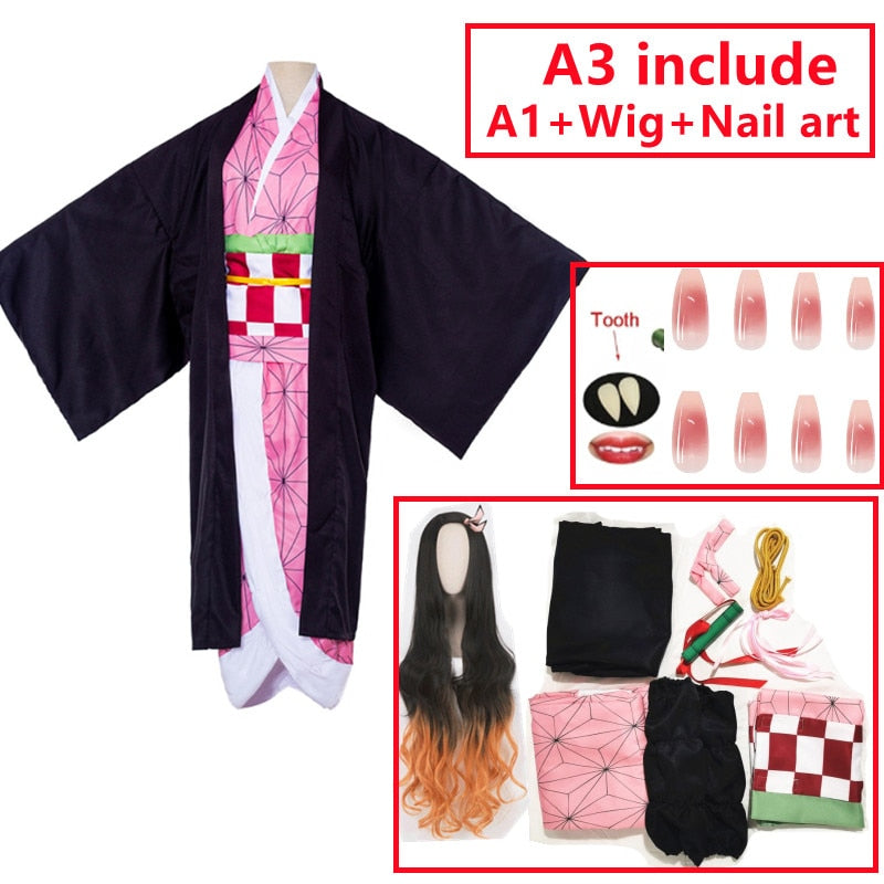 Kamado Nezuko Cosplay Costume Kimetsu No Yaiba Type 4