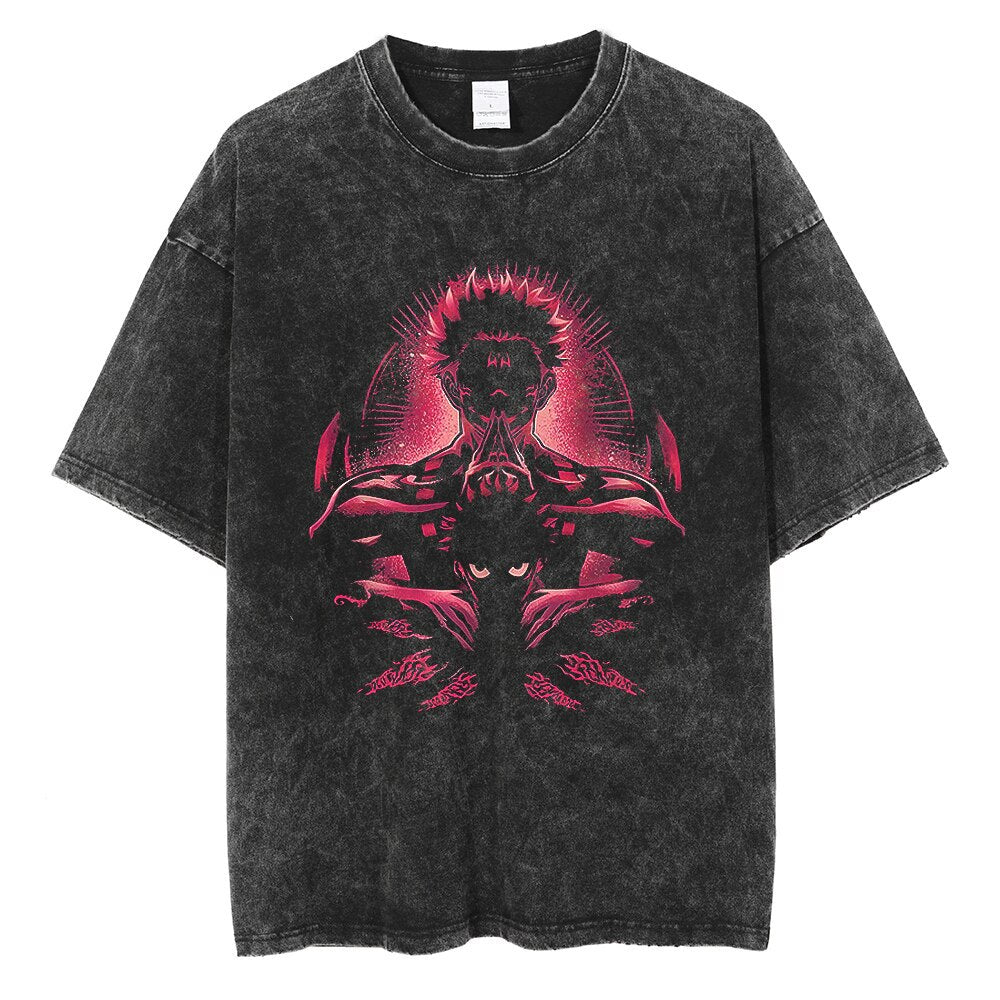 Jujutsu Kaisen Vintage T Shirt Black2