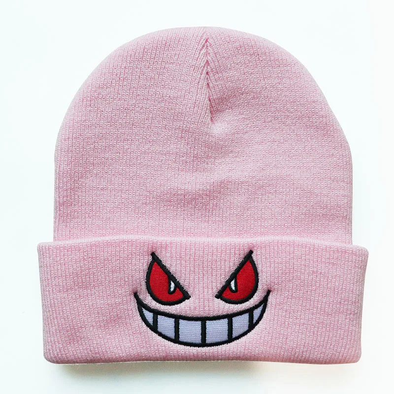 Embroidered Gengar Beanie Pink