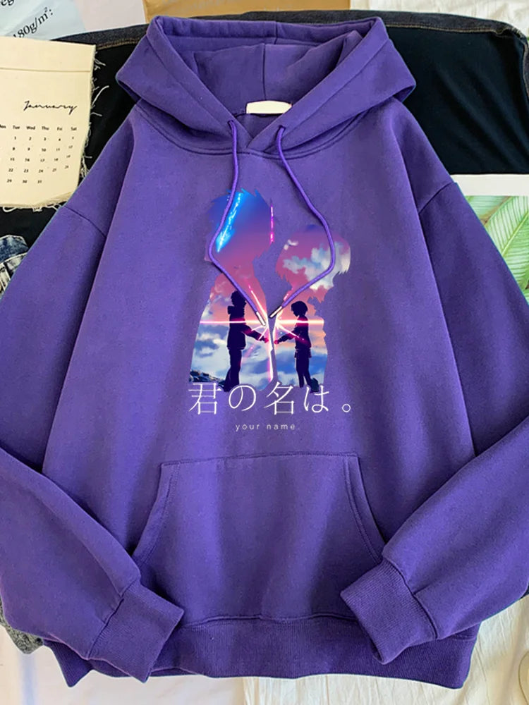 Kimi no Nawa Anime Hoodie Purple