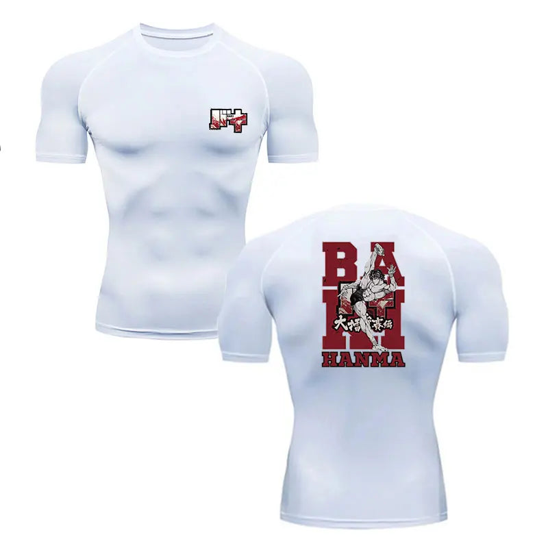 Baki Hanma Gym Fit Tshirt white1