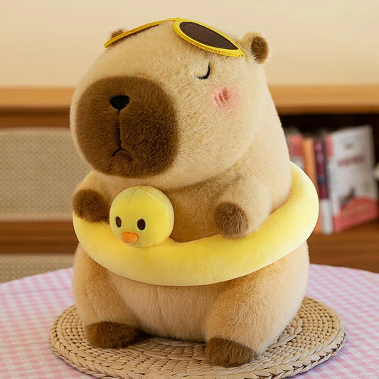 Capybara Yellow Duck Plush Toy WHITE 23cm