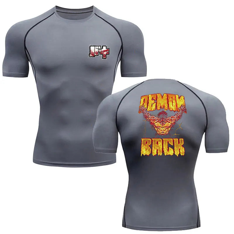 Baki Hanma Gym Fit Tshirt grey1
