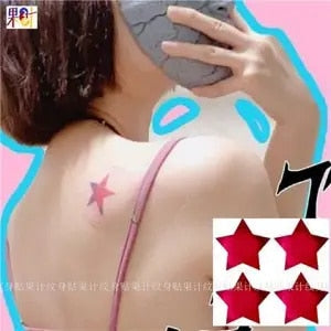 JoJo's Bizarre Adventure Star Temporary Tattoo Gradient red one size