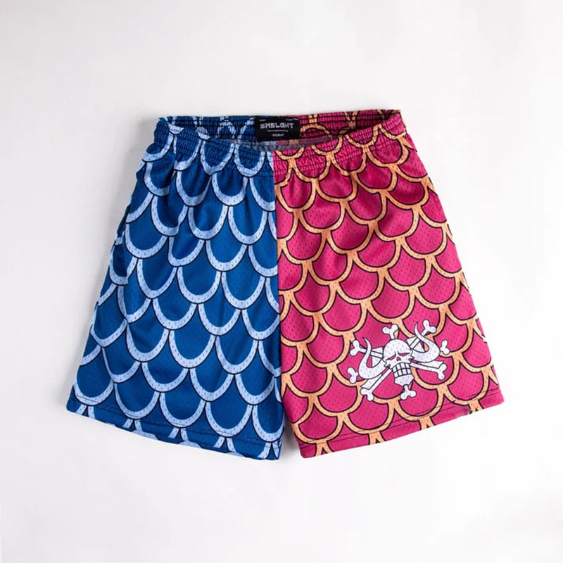 One Piece Shorts Blue red1