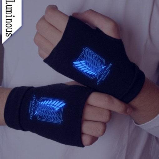 Attack on Titan Wrist Gloves BLUE One Size