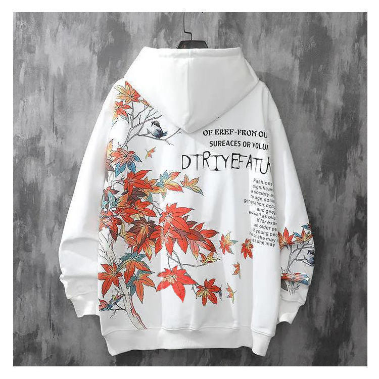 Japanese Sakura print hoodie White v2