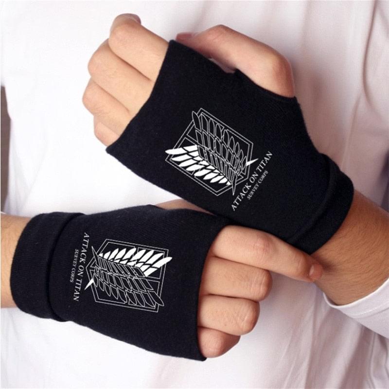 Attack on Titan Wrist Gloves BLACK&WHITE One Size