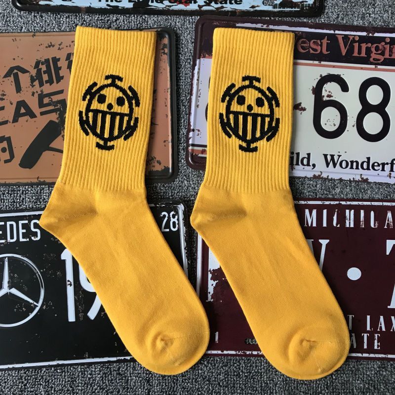 Onepiece logo breathable socks men and women Yellow One Size