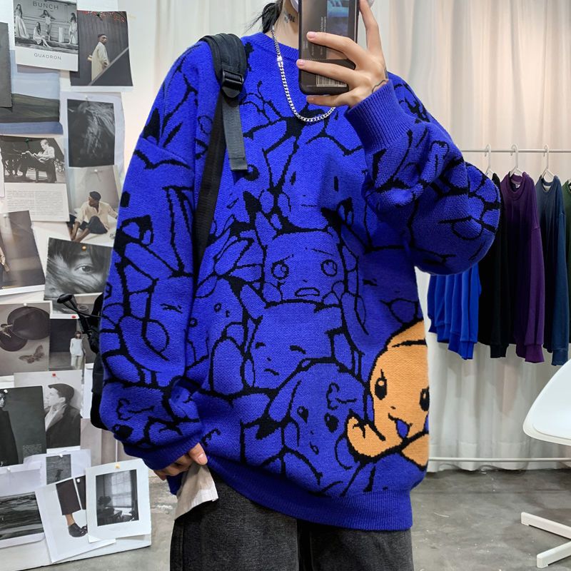 Pikachu Pullover Sweater Blue