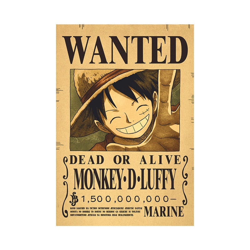 One piece poster Wanted billion berry's One Piece 6