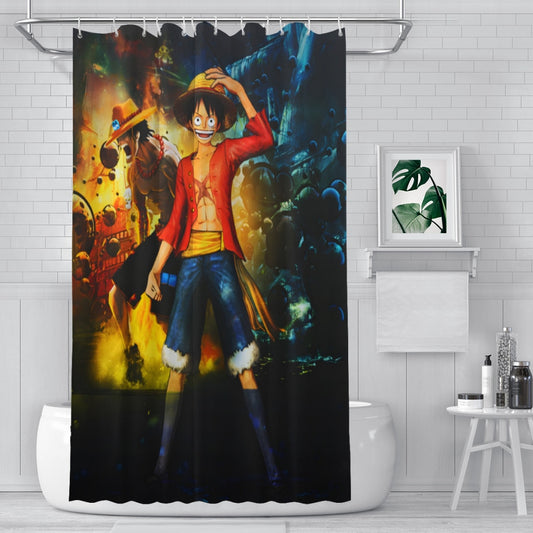 One Piece Luffy bathroom Shower Curtain