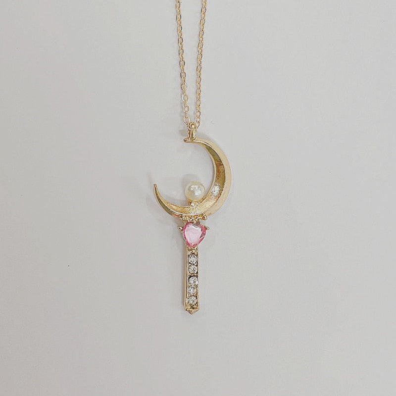 Sailor Moon Emblem Necklace crescent wand 45cm