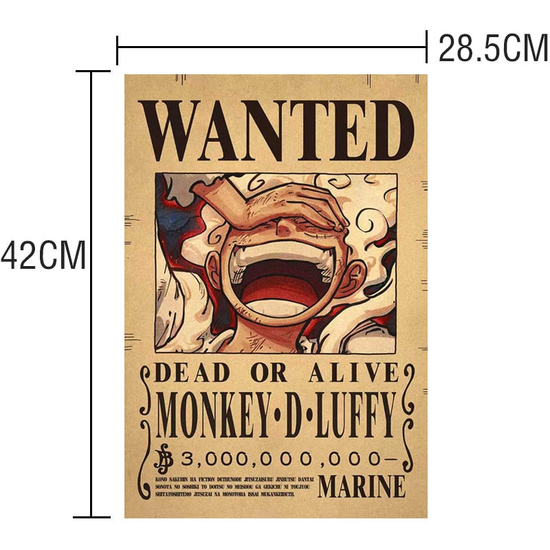 One piece poster Wanted billion berry's One Piece 1