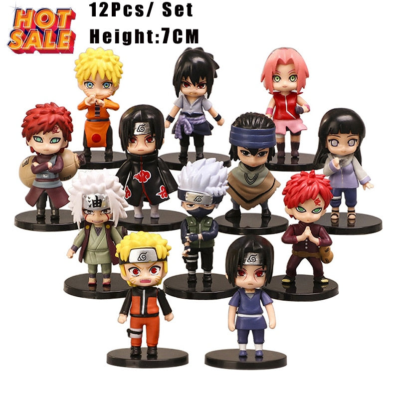 Naruto Shippuden figure Hot 12pcs/set 12Pcs -7cm