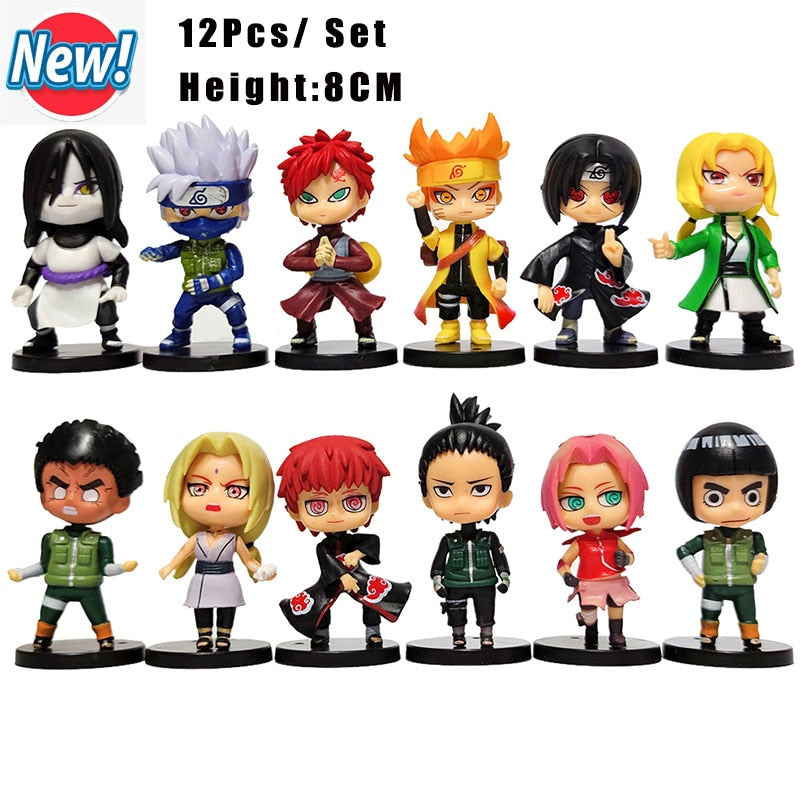 Naruto Shippuden figure Hot 12pcs/set 12pcs - 8cm