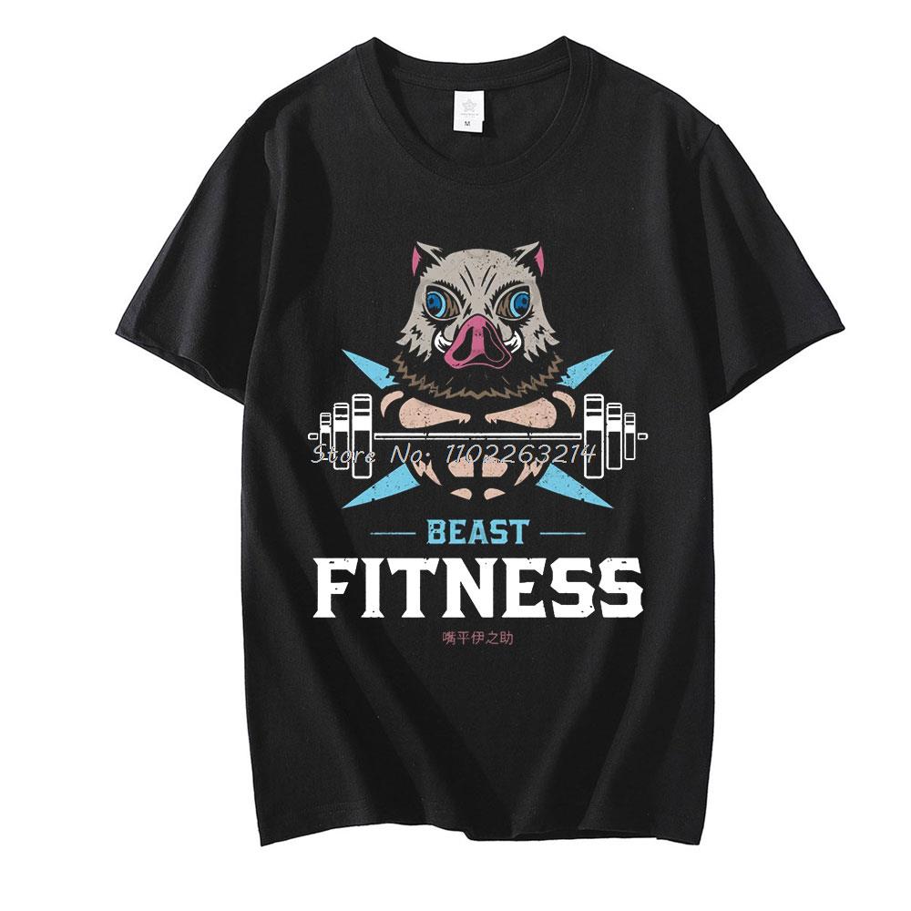 Inosuke Gym fitness Demon Slayer T-shirt Black
