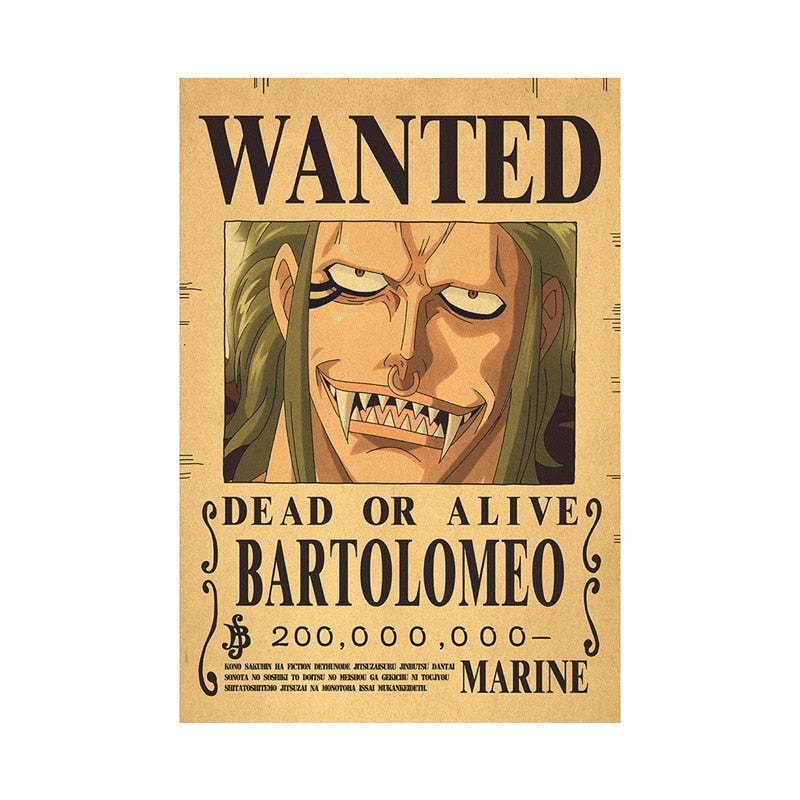 One piece poster Wanted billion berry's One Piece 20