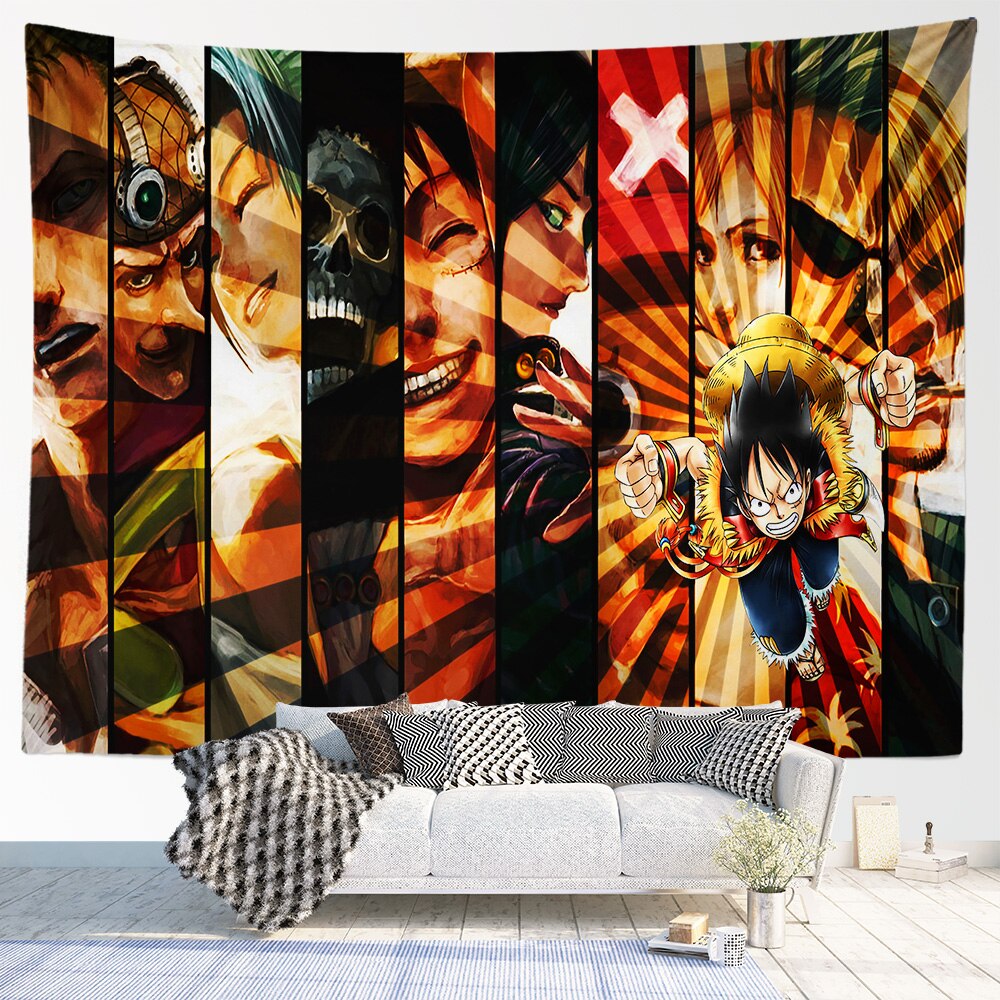 Une pièce Tapisserie murale Anime Toile de haute qualité de l'équipe Luffy  Zoro – OTAKUSTORE