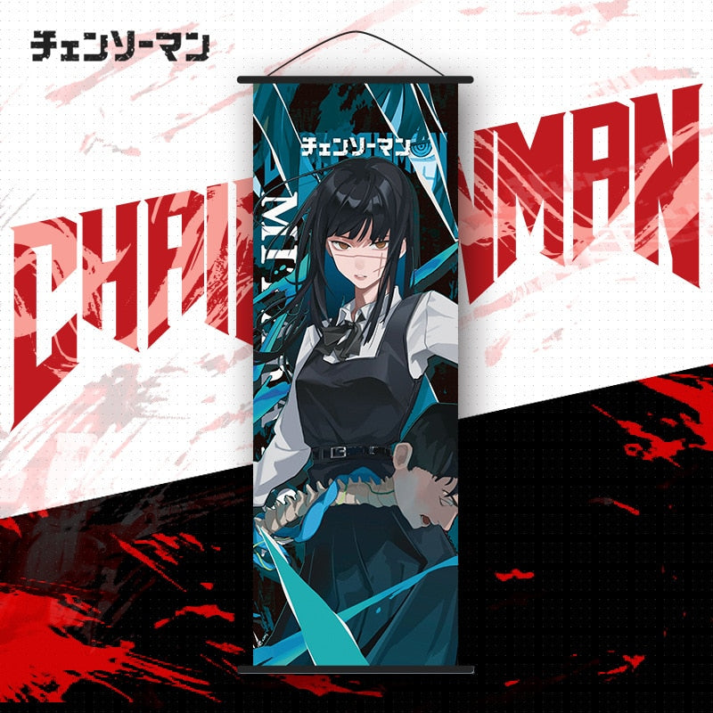 Chainsaw Man Scroll Poster 70x25cm 7.Send hook gift
