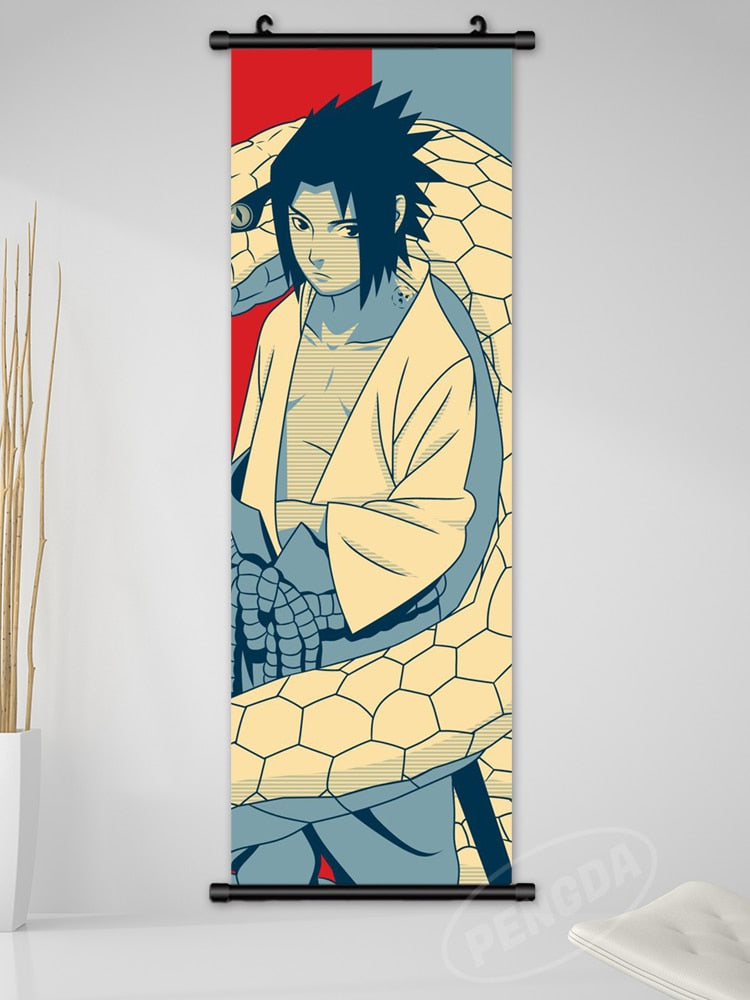 Naruto DuoColor Canvas Scroll Poster Sasuke 25x75cm