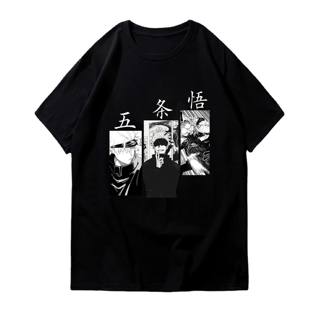 Gojo Satoru T-shirt from jujutsu Kaisen black1