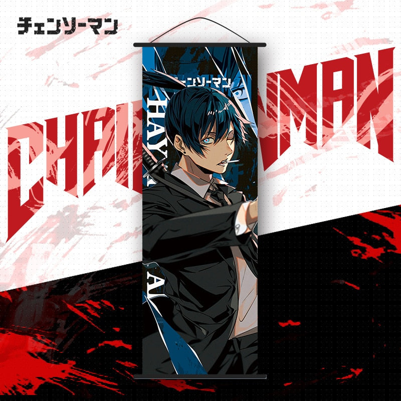Chainsaw Man Scroll Poster 70x25cm 9.Send hook gift