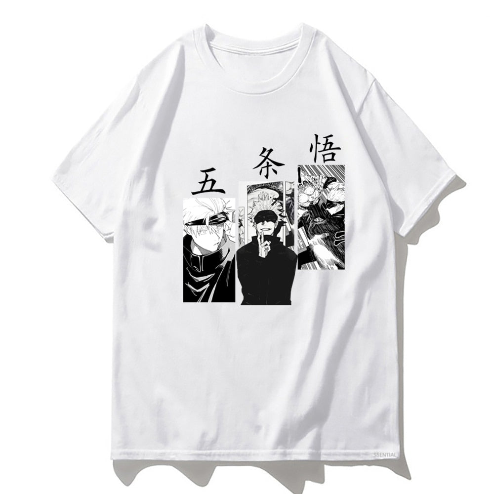 Gojo Satoru T-shirt from jujutsu Kaisen white1