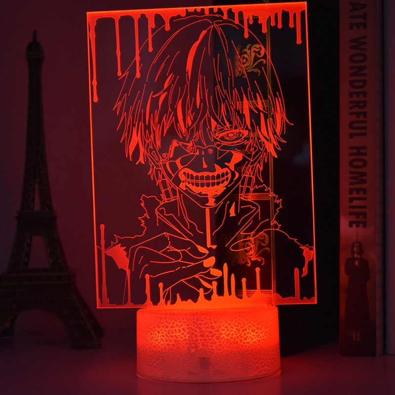 Tokyo Ghoul Kaneki Ken 3d Led Lamp for Bedroom
