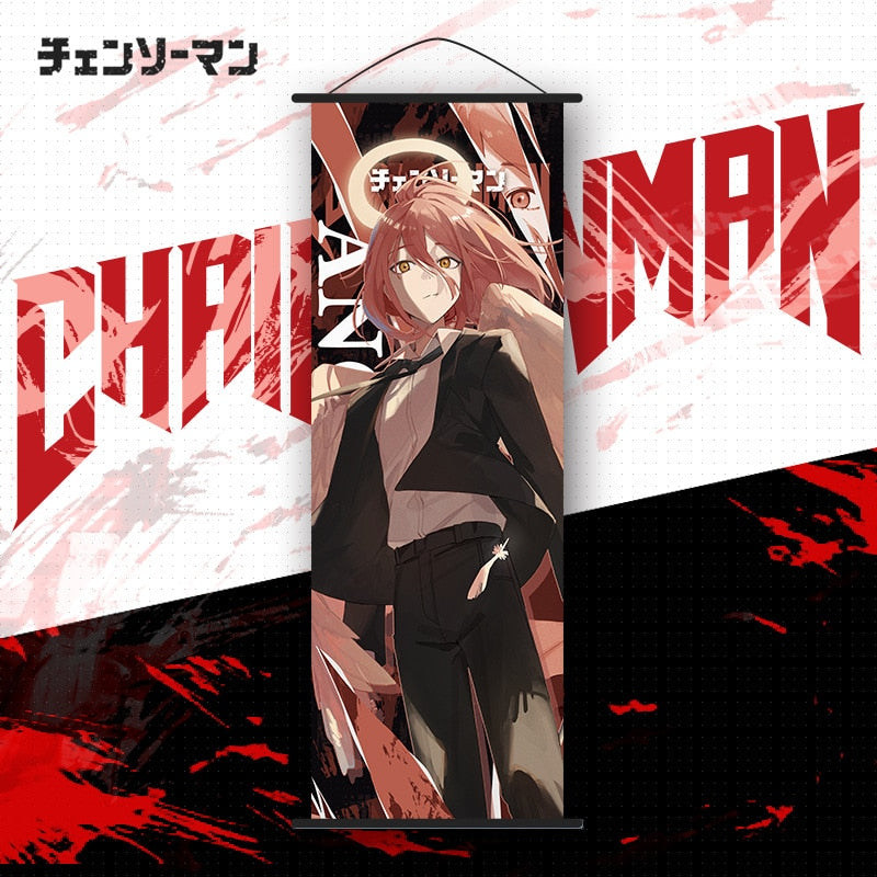 Chainsaw Man Scroll Poster 70x25cm 8.Send hook gift