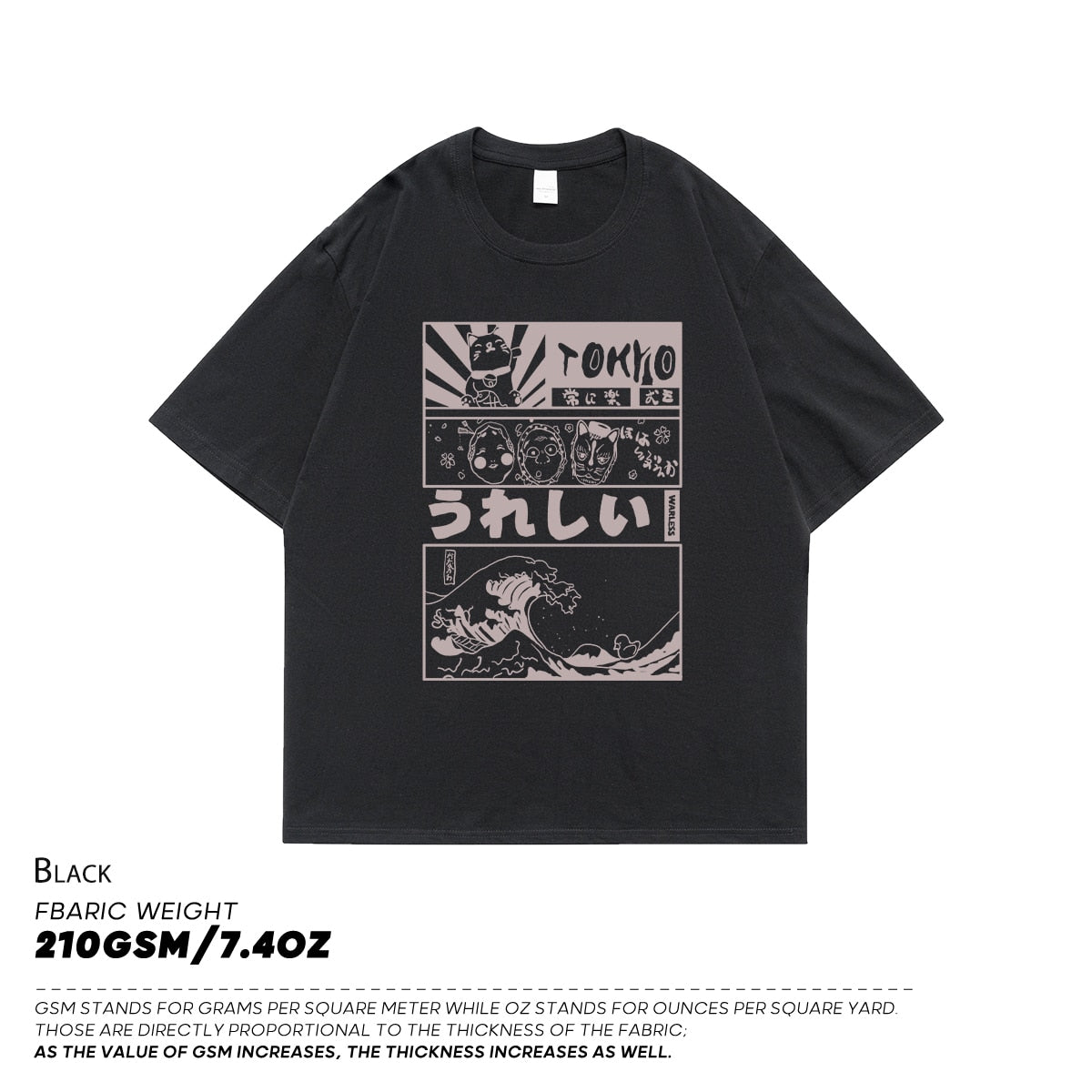 Anime Tokyo Men Tshirts Black