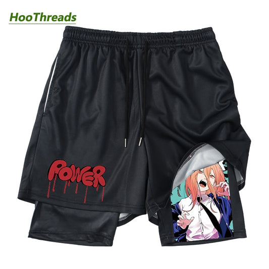 Chainsaw Man Anime Printed Gym Shorts