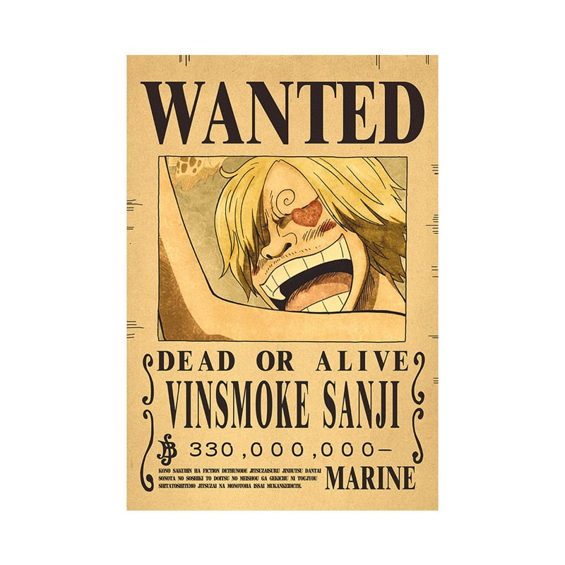One piece poster Wanted billion berry's One Piece 14