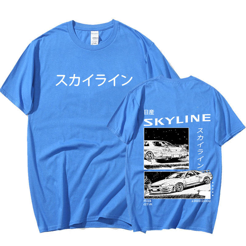 Anime Drift Sided T-shirt Blue
